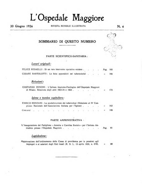 L'Ospedale Maggiore rivista scientifico-pratica dell'Ospedale Maggiore di Milano ed Istituti sanitari annessi