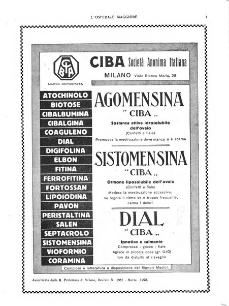 L'Ospedale Maggiore rivista scientifico-pratica dell'Ospedale Maggiore di Milano ed Istituti sanitari annessi