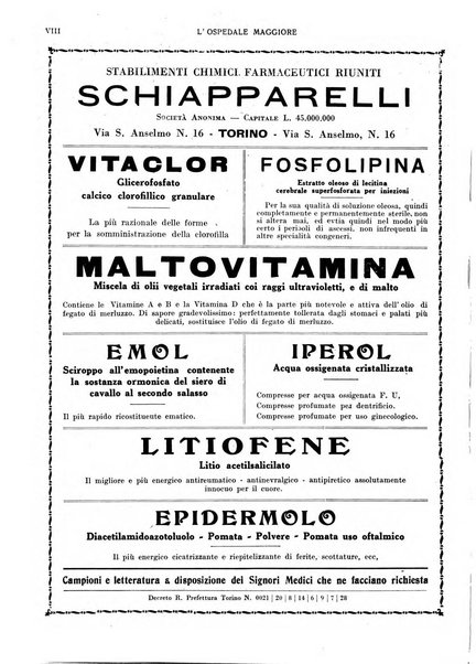 L'Ospedale Maggiore rivista scientifico-pratica dell'Ospedale Maggiore di Milano ed Istituti sanitari annessi