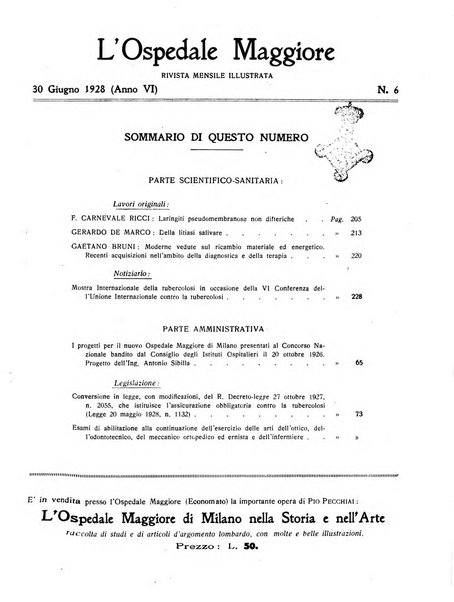 L'Ospedale Maggiore rivista scientifico-pratica dell'Ospedale Maggiore di Milano ed Istituti sanitari annessi