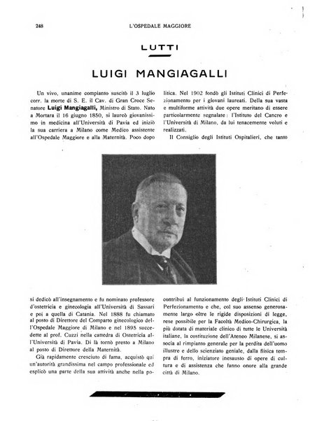 L'Ospedale Maggiore rivista scientifico-pratica dell'Ospedale Maggiore di Milano ed Istituti sanitari annessi