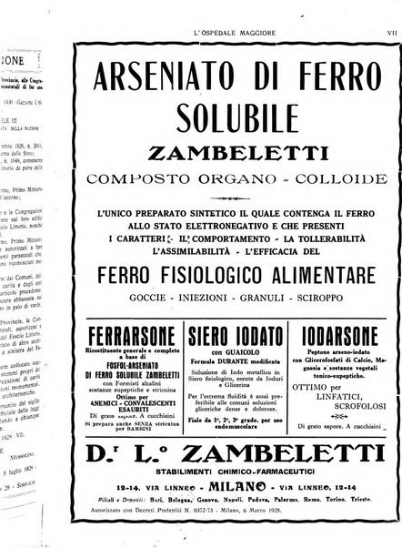 L'Ospedale Maggiore rivista scientifico-pratica dell'Ospedale Maggiore di Milano ed Istituti sanitari annessi