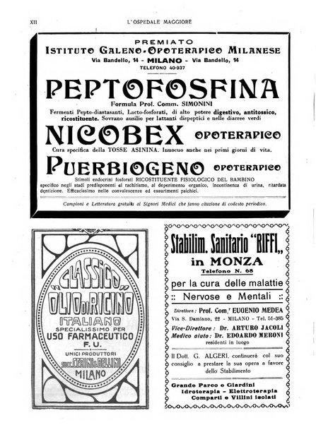 L'Ospedale Maggiore rivista scientifico-pratica dell'Ospedale Maggiore di Milano ed Istituti sanitari annessi