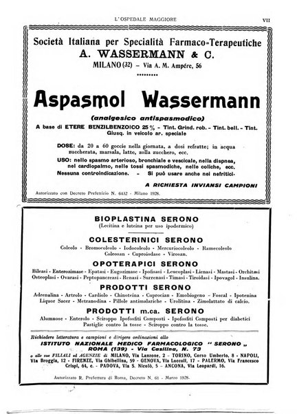 L'Ospedale Maggiore rivista scientifico-pratica dell'Ospedale Maggiore di Milano ed Istituti sanitari annessi