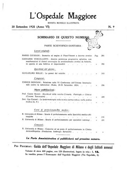 L'Ospedale Maggiore rivista scientifico-pratica dell'Ospedale Maggiore di Milano ed Istituti sanitari annessi