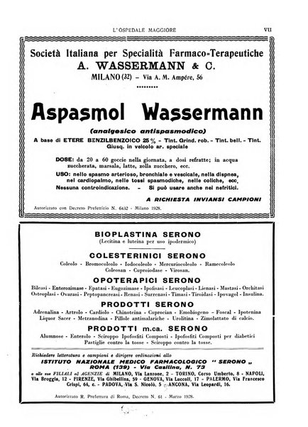 L'Ospedale Maggiore rivista scientifico-pratica dell'Ospedale Maggiore di Milano ed Istituti sanitari annessi