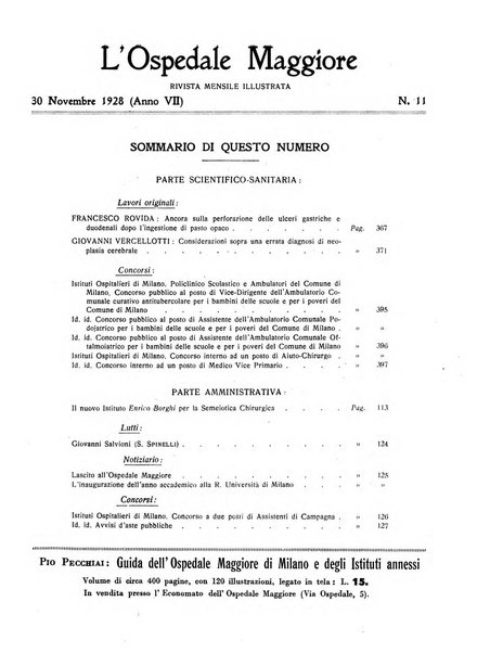 L'Ospedale Maggiore rivista scientifico-pratica dell'Ospedale Maggiore di Milano ed Istituti sanitari annessi