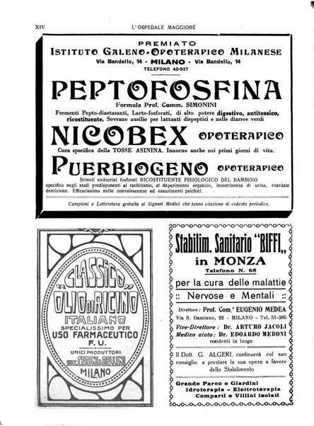 L'Ospedale Maggiore rivista scientifico-pratica dell'Ospedale Maggiore di Milano ed Istituti sanitari annessi