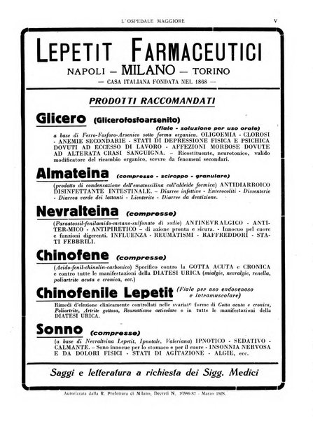 L'Ospedale Maggiore rivista scientifico-pratica dell'Ospedale Maggiore di Milano ed Istituti sanitari annessi