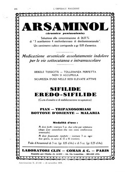 L'Ospedale Maggiore rivista scientifico-pratica dell'Ospedale Maggiore di Milano ed Istituti sanitari annessi