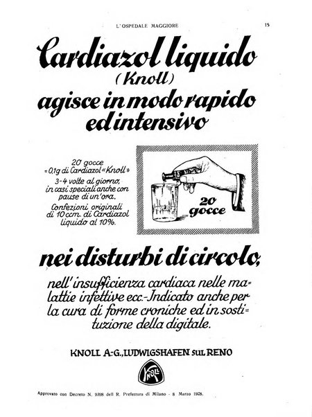 L'Ospedale Maggiore rivista scientifico-pratica dell'Ospedale Maggiore di Milano ed Istituti sanitari annessi