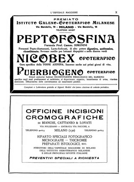 L'Ospedale Maggiore rivista scientifico-pratica dell'Ospedale Maggiore di Milano ed Istituti sanitari annessi