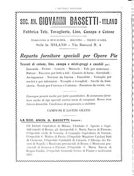 L'Ospedale Maggiore rivista scientifico-pratica dell'Ospedale Maggiore di Milano ed Istituti sanitari annessi