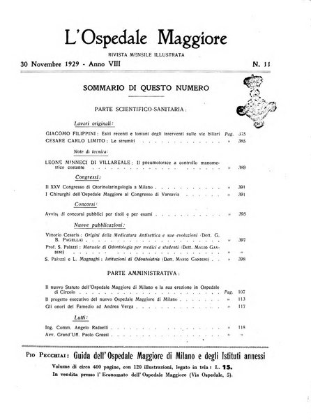 L'Ospedale Maggiore rivista scientifico-pratica dell'Ospedale Maggiore di Milano ed Istituti sanitari annessi