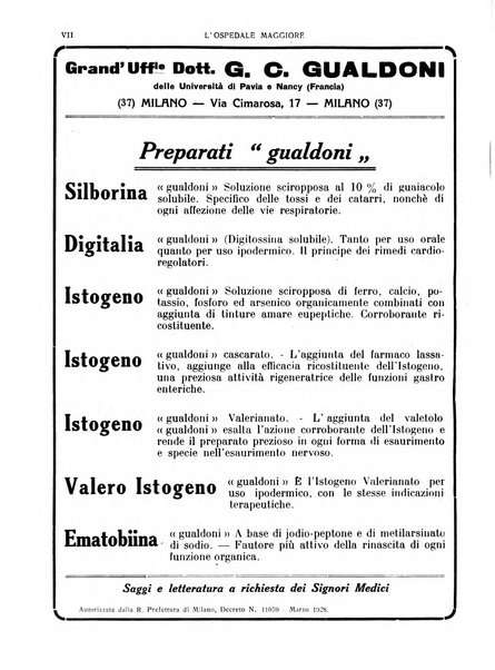 L'Ospedale Maggiore rivista scientifico-pratica dell'Ospedale Maggiore di Milano ed Istituti sanitari annessi