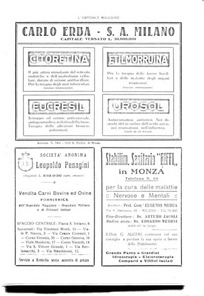 L'Ospedale Maggiore rivista scientifico-pratica dell'Ospedale Maggiore di Milano ed Istituti sanitari annessi