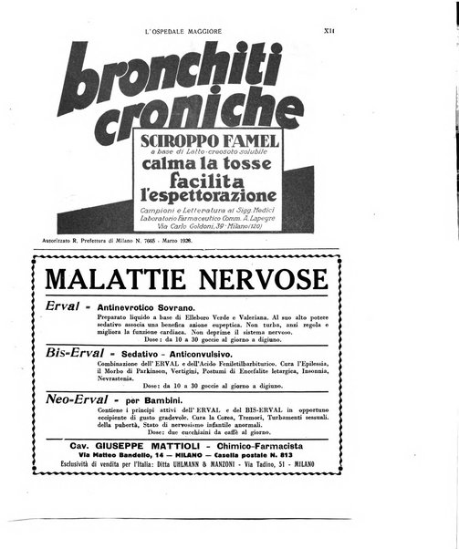 L'Ospedale Maggiore rivista scientifico-pratica dell'Ospedale Maggiore di Milano ed Istituti sanitari annessi
