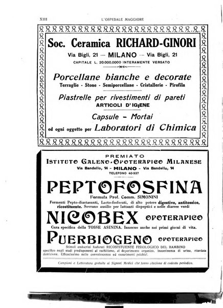 L'Ospedale Maggiore rivista scientifico-pratica dell'Ospedale Maggiore di Milano ed Istituti sanitari annessi