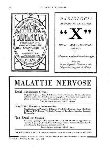 L'Ospedale Maggiore rivista scientifico-pratica dell'Ospedale Maggiore di Milano ed Istituti sanitari annessi