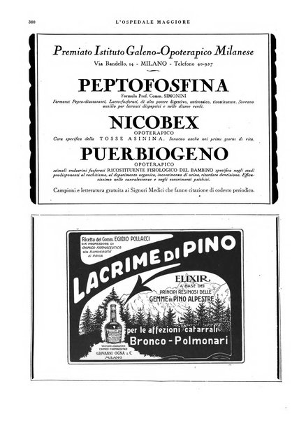 L'Ospedale Maggiore rivista scientifico-pratica dell'Ospedale Maggiore di Milano ed Istituti sanitari annessi