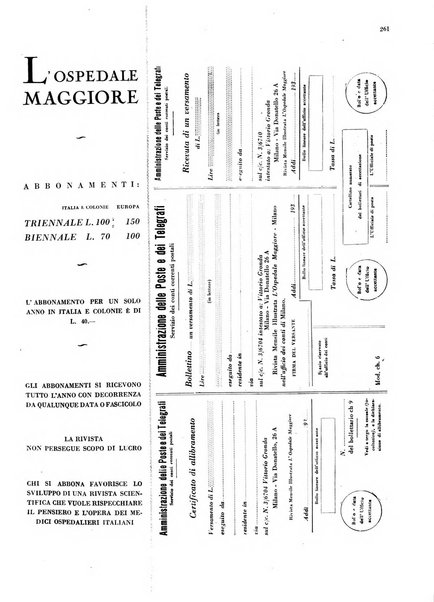 L'Ospedale Maggiore rivista scientifico-pratica dell'Ospedale Maggiore di Milano ed Istituti sanitari annessi