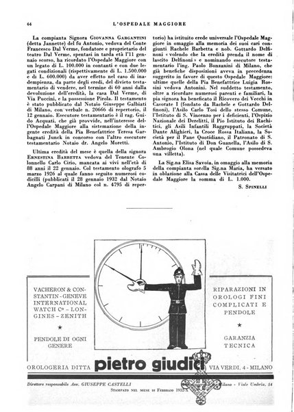 L'Ospedale Maggiore rivista scientifico-pratica dell'Ospedale Maggiore di Milano ed Istituti sanitari annessi