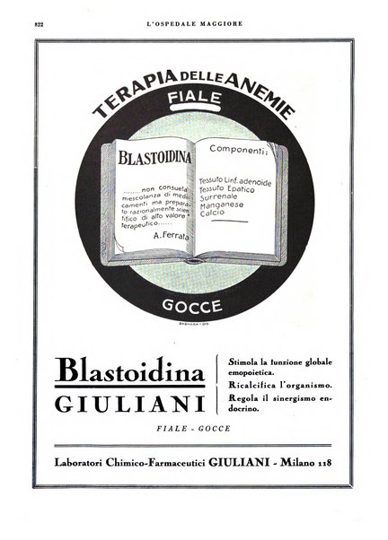 L'Ospedale Maggiore rivista scientifico-pratica dell'Ospedale Maggiore di Milano ed Istituti sanitari annessi