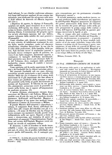 L'Ospedale Maggiore rivista scientifico-pratica dell'Ospedale Maggiore di Milano ed Istituti sanitari annessi