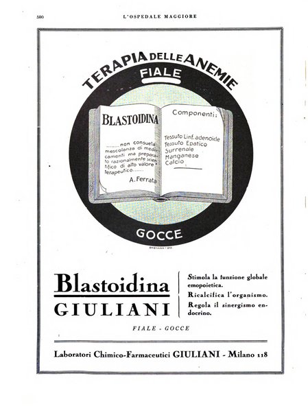 L'Ospedale Maggiore rivista scientifico-pratica dell'Ospedale Maggiore di Milano ed Istituti sanitari annessi