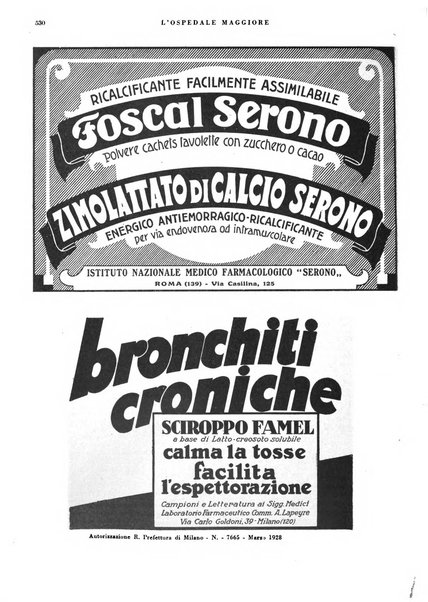 L'Ospedale Maggiore rivista scientifico-pratica dell'Ospedale Maggiore di Milano ed Istituti sanitari annessi