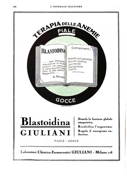 L'Ospedale Maggiore rivista scientifico-pratica dell'Ospedale Maggiore di Milano ed Istituti sanitari annessi