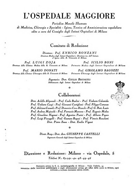 L'Ospedale Maggiore rivista scientifico-pratica dell'Ospedale Maggiore di Milano ed Istituti sanitari annessi