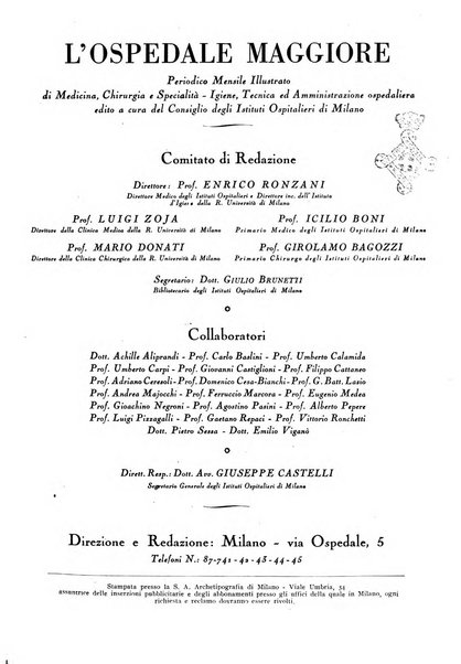 L'Ospedale Maggiore rivista scientifico-pratica dell'Ospedale Maggiore di Milano ed Istituti sanitari annessi