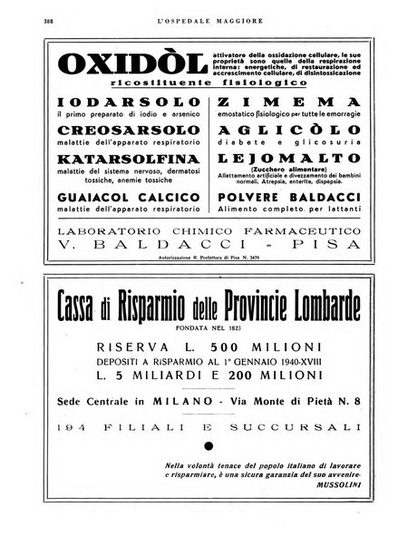 L'Ospedale Maggiore rivista scientifico-pratica dell'Ospedale Maggiore di Milano ed Istituti sanitari annessi