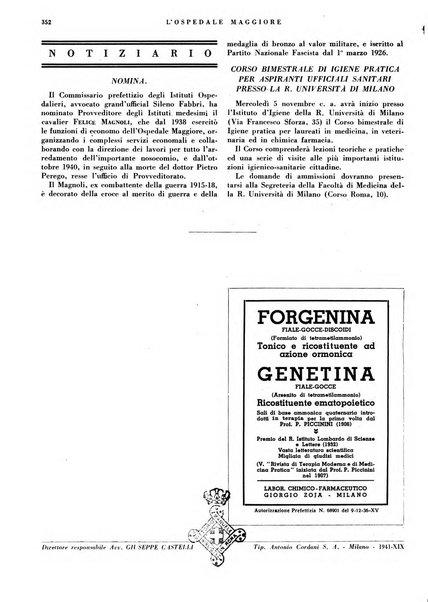 L'Ospedale Maggiore rivista scientifico-pratica dell'Ospedale Maggiore di Milano ed Istituti sanitari annessi