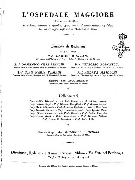 L'Ospedale Maggiore rivista scientifico-pratica dell'Ospedale Maggiore di Milano ed Istituti sanitari annessi