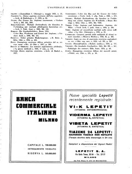 L'Ospedale Maggiore rivista scientifico-pratica dell'Ospedale Maggiore di Milano ed Istituti sanitari annessi