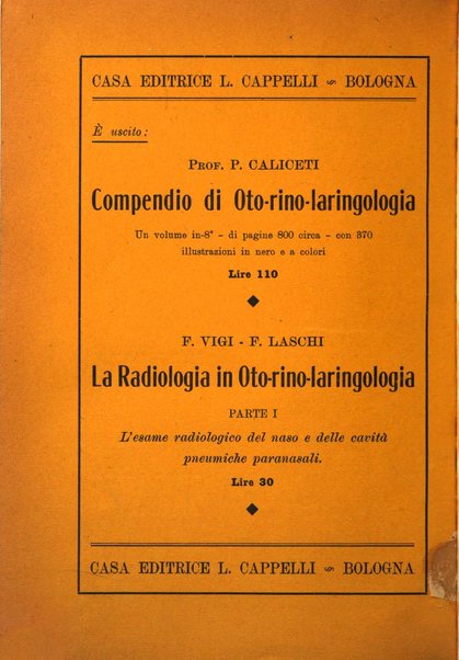 L'oto-rino-laringologia italiana