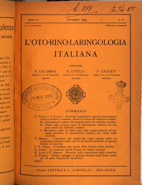 L'oto-rino-laringologia italiana