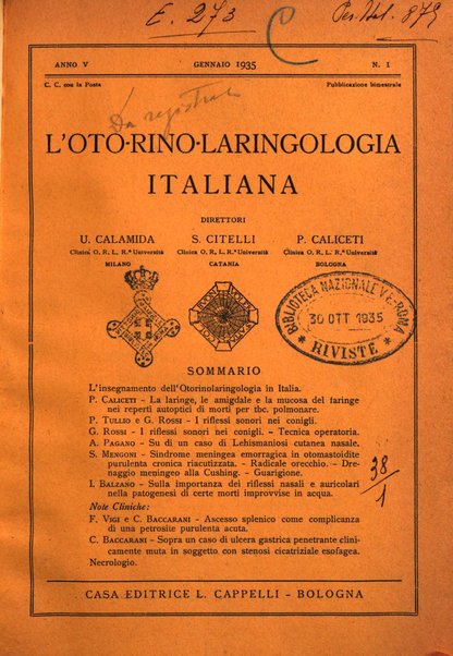 L'oto-rino-laringologia italiana