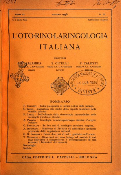 L'oto-rino-laringologia italiana