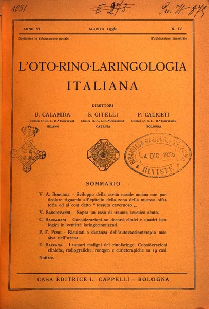 L'oto-rino-laringologia italiana