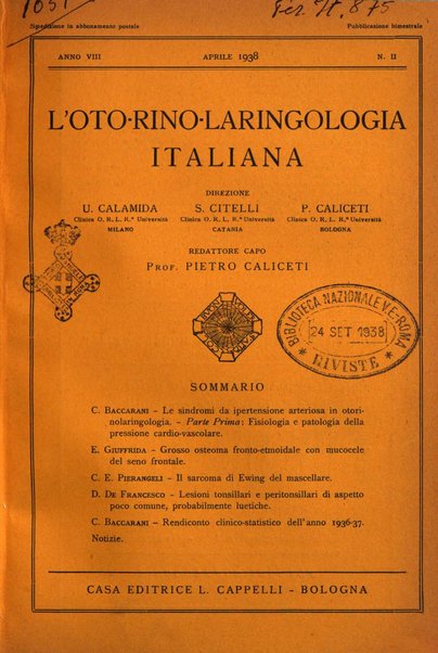 L'oto-rino-laringologia italiana