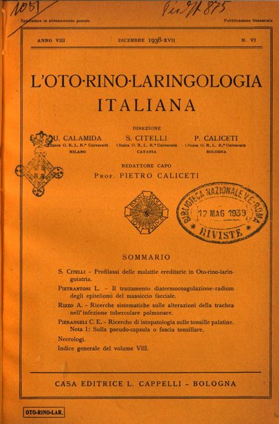 L'oto-rino-laringologia italiana