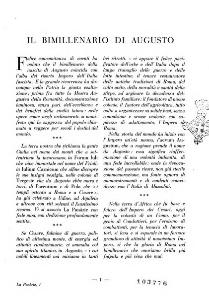 La panarie rivista friulana d'arte e di cultura