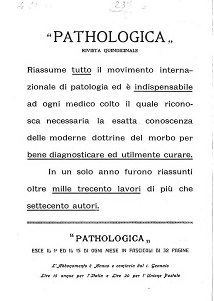 Pathologica rivista quindicinale