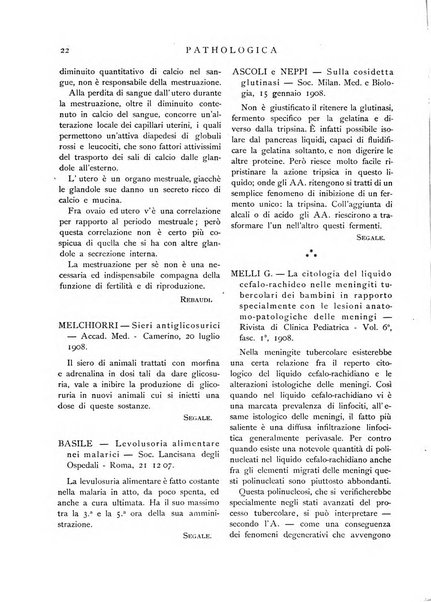 Pathologica rivista quindicinale