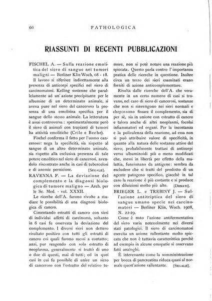 Pathologica rivista quindicinale