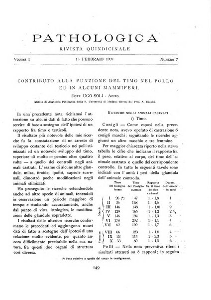 Pathologica rivista quindicinale