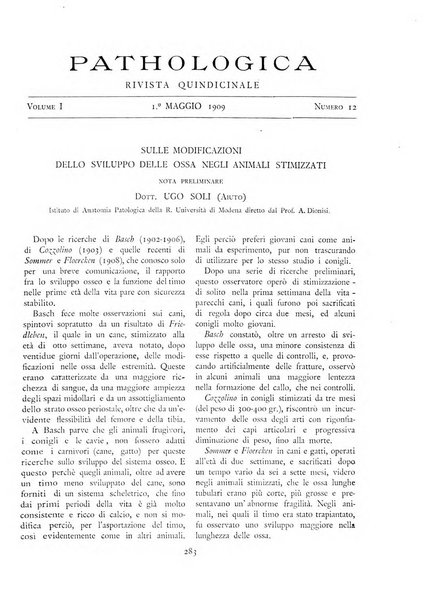 Pathologica rivista quindicinale